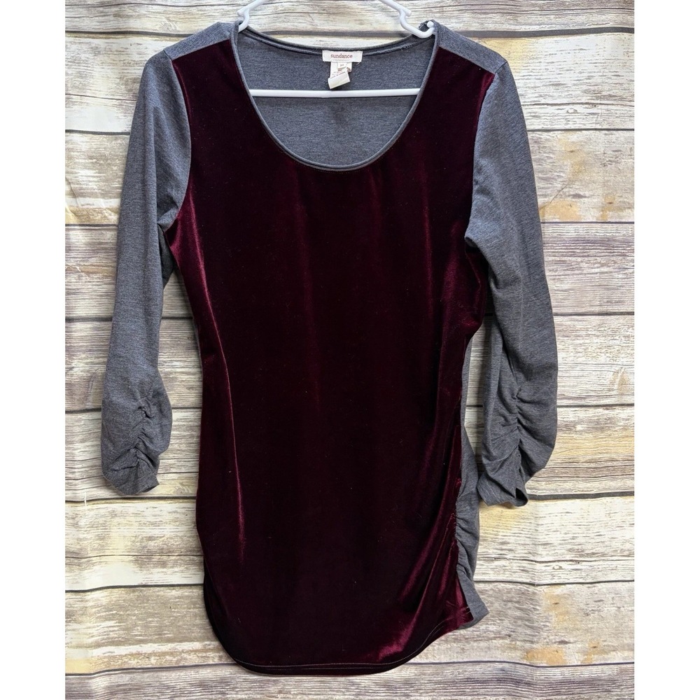 Sundance Dulcet Tones Velour Velvet Jersey Women's Medium Round Neck Top
